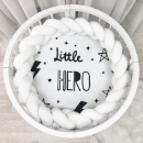 Husa saltea rotunda patut bebe copii cu elastic, Little hero (3)